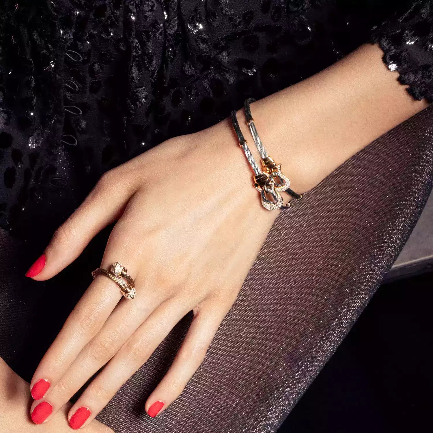 スティール_ゴールド 18KT ダイヤモンド40個 0.29ct