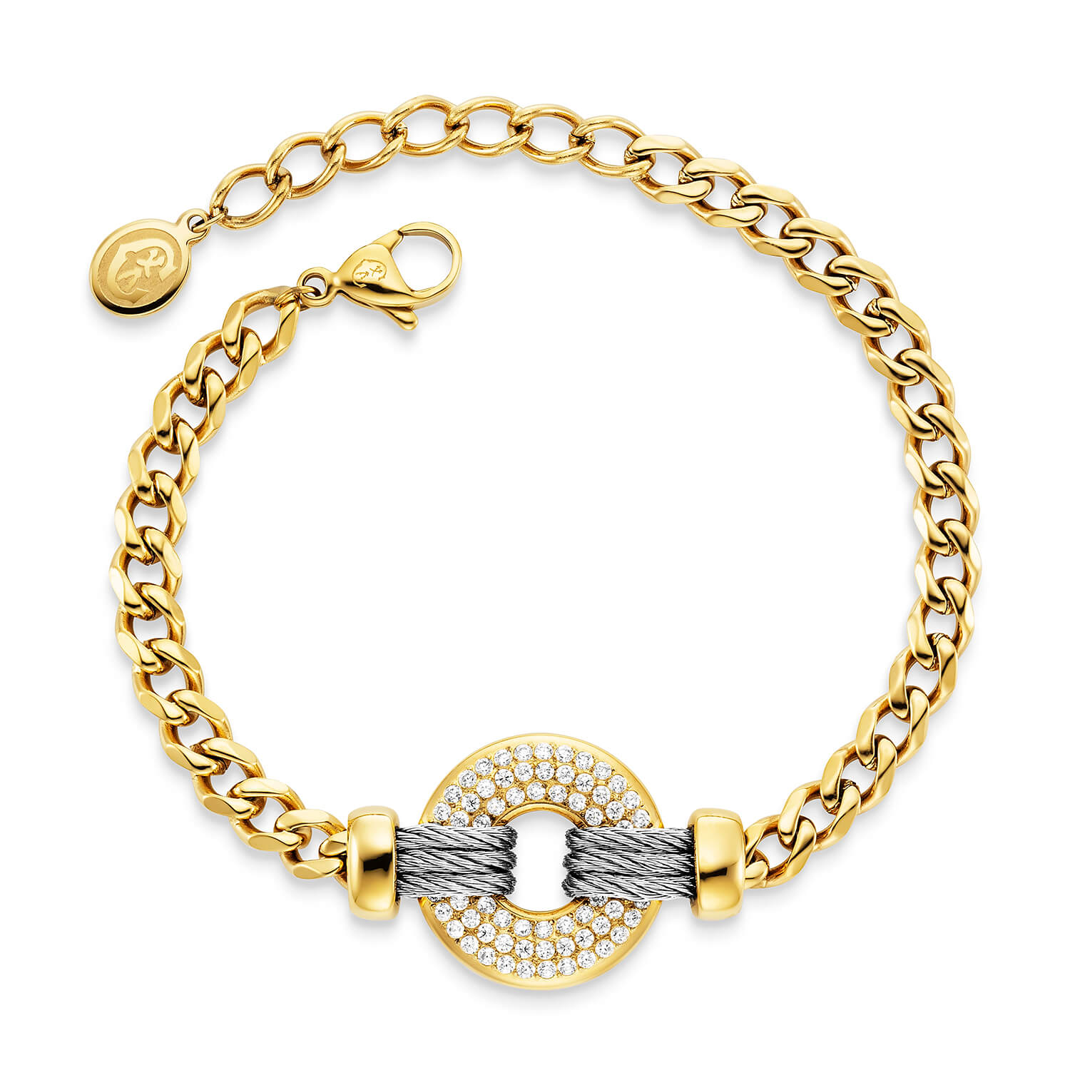 イエローゴールド_ジルコニア付きスティール