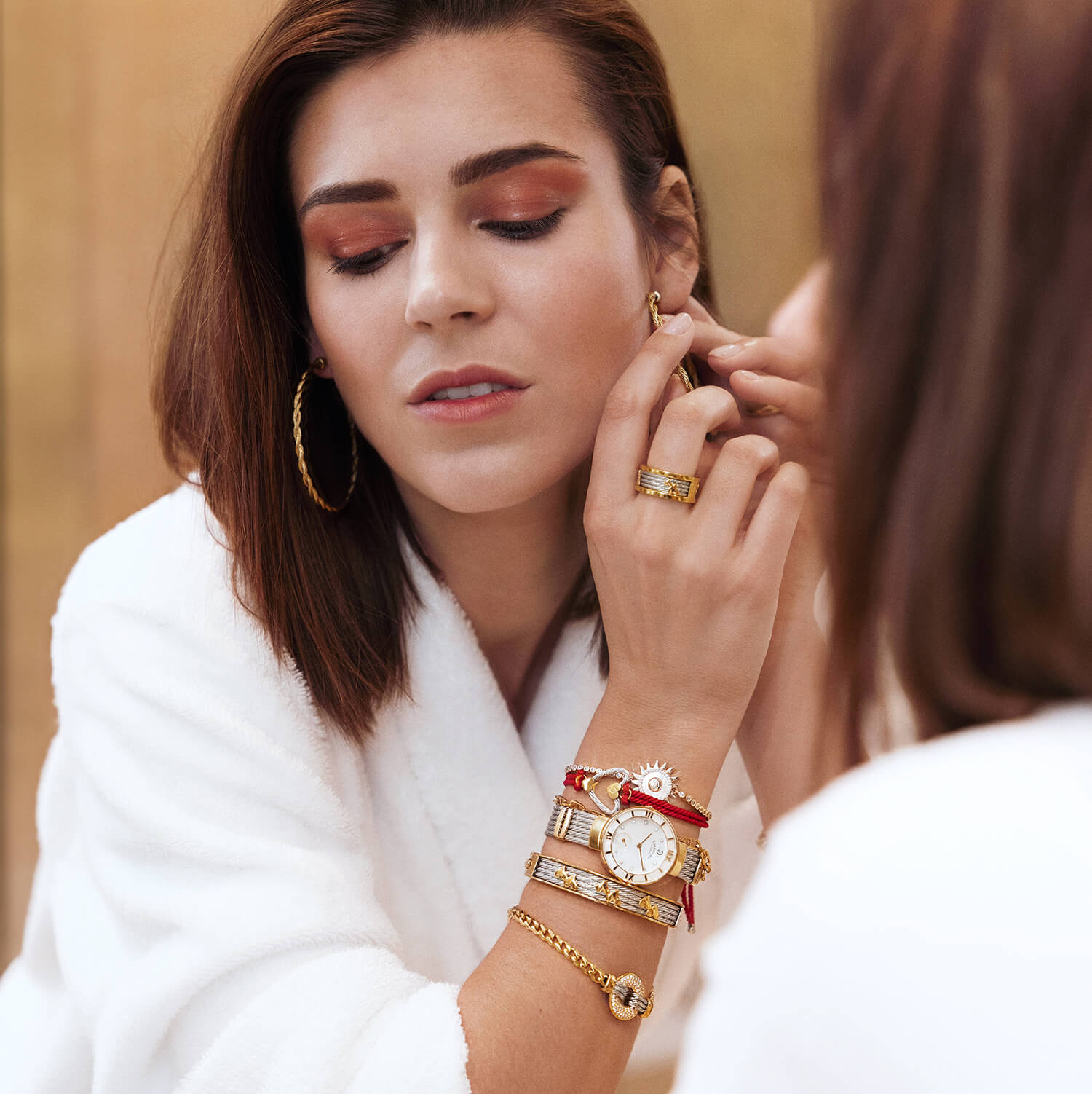 イエローゴールド_ジルコニア付きスティール