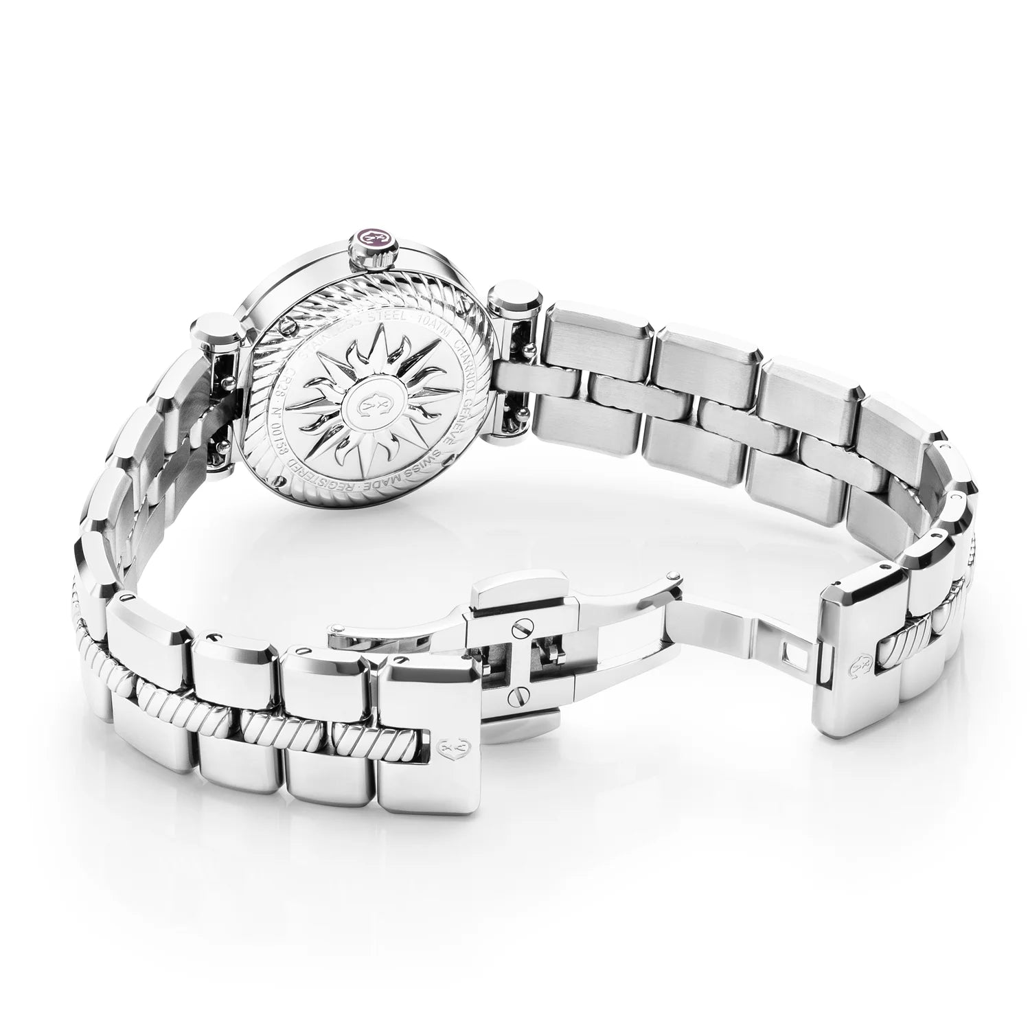 NAVIGATOR CRUISE28mm、クォーツキャリバー、マザーオブパール文字盤、""CHARRIOL CHARRIOL ""BEZEL, STEEL INTERCHANGEABLE BRACELET" -Charriol Geneve - 時計