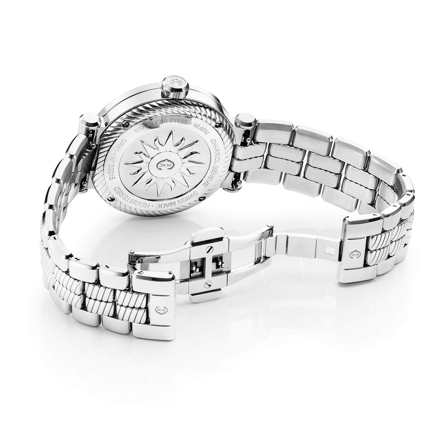 NAVIGATOR CRUISE41MM, オートマティック キャリバー, ホワイトダイアル, "CHARRIOL CHARRIOL " ベゼル, スチール ブレスレット -Charriol ジュネーブ - 時計
