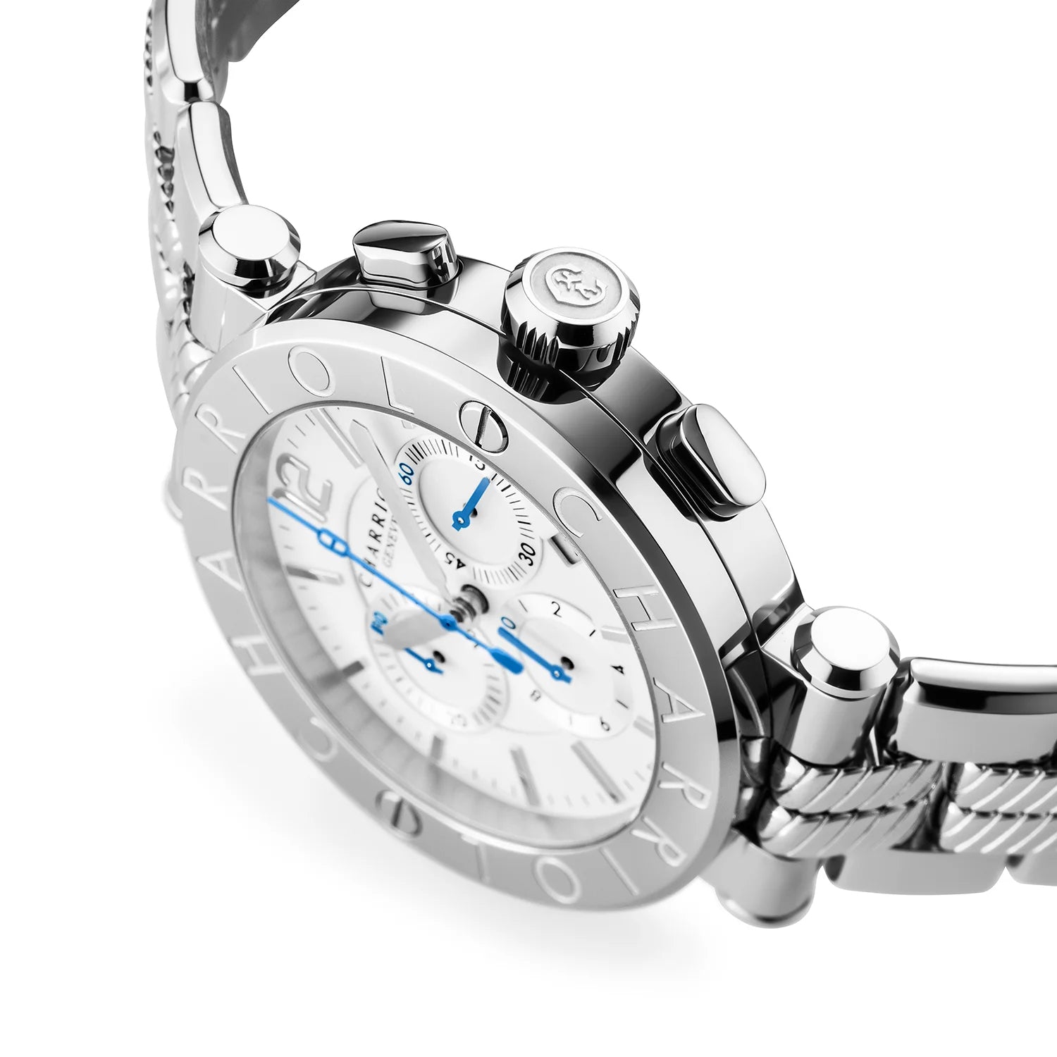 NAVIGATOR CRUISE、41MM、クォーツクロノグラフ、ホワイトダイアル、CHARRIOL CHARRIOL」ベゼル、スティール製ブレスレット -Charriol Geneve - ウォッチ