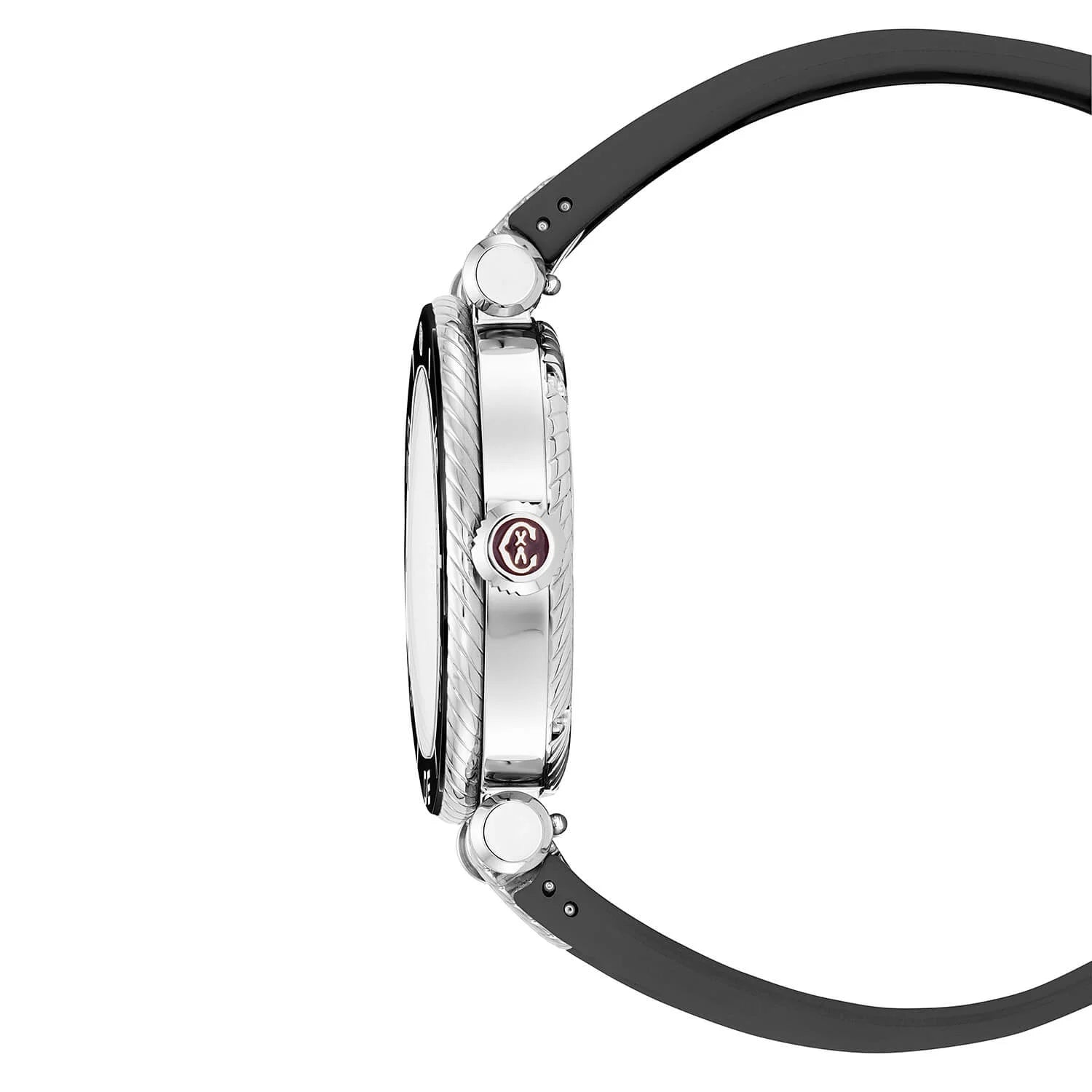 NAVIGATOR サーフ、36MM、オートマティックキャリバー、ブラックに1個のダイヤモンドベゼル、パープルの文字盤、ブラックのラバー製インターチェンジャー付きブレスレット - ©2024Philippe Charriol International Ltd.- 腕時計