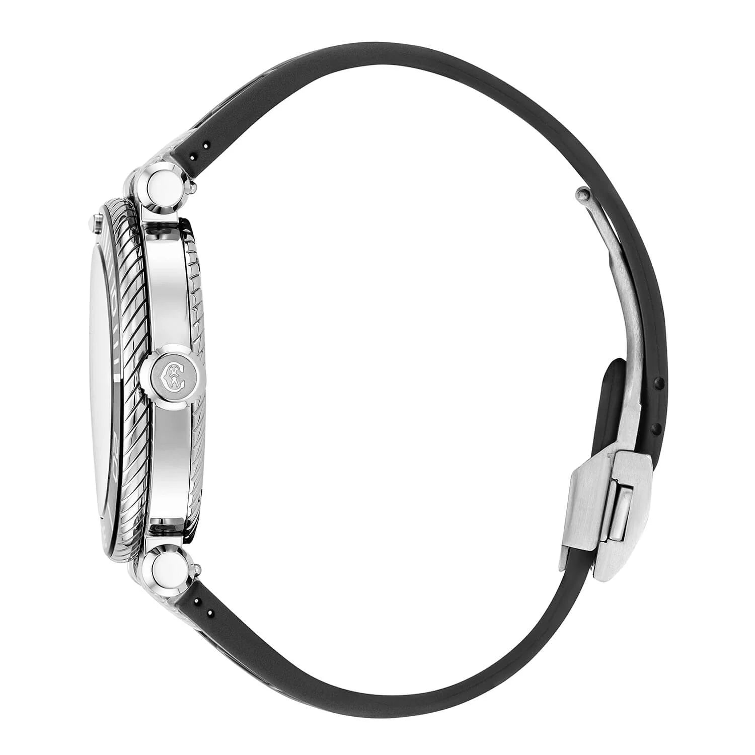 NAVIGATOR サーフ、41MM、オートマティックキャリバー、ブラック/シルバー ルミノーバダイアル、ブラック/シルバー ブレスレット、ブラックラバー ブレスレット - © 2024Charriol - 時計