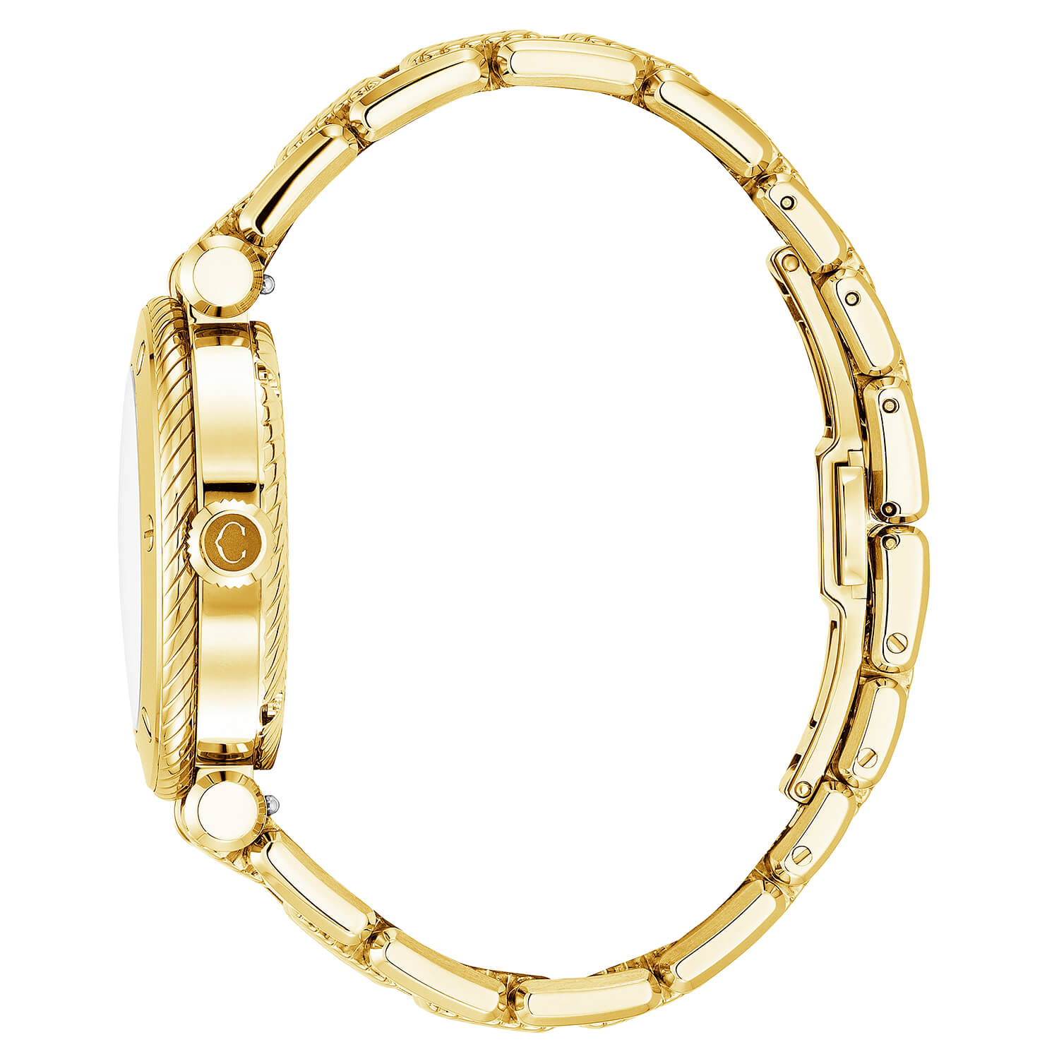 NAVIGATOR サーフ GMT、36MM、クォーツ GMT キャリバー、ホワイトダイアル、30個のダイヤモンドのベゼル、イエローゴールド PVD インターチェンジャー ブレスレット -Charriol ジュネーブ - 時計