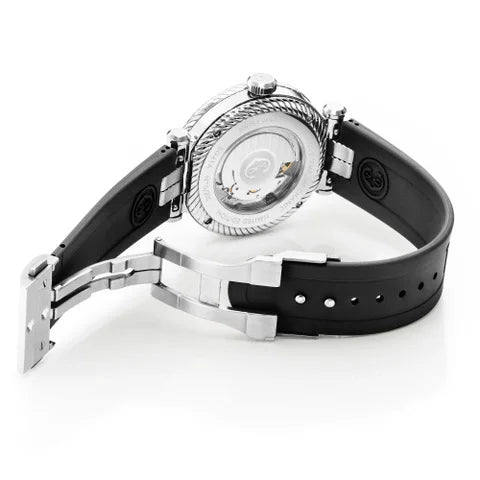 NAVIGATOR サーフ GMT、41MM、自動巻きキャリバー、ブラックの文字盤、6本のスクリューのベゼル、ブラックのラバー製インターチェンジャー付きブレスレット、限定版 x @time_mechanic -Charriol ジュネーブ - 時計