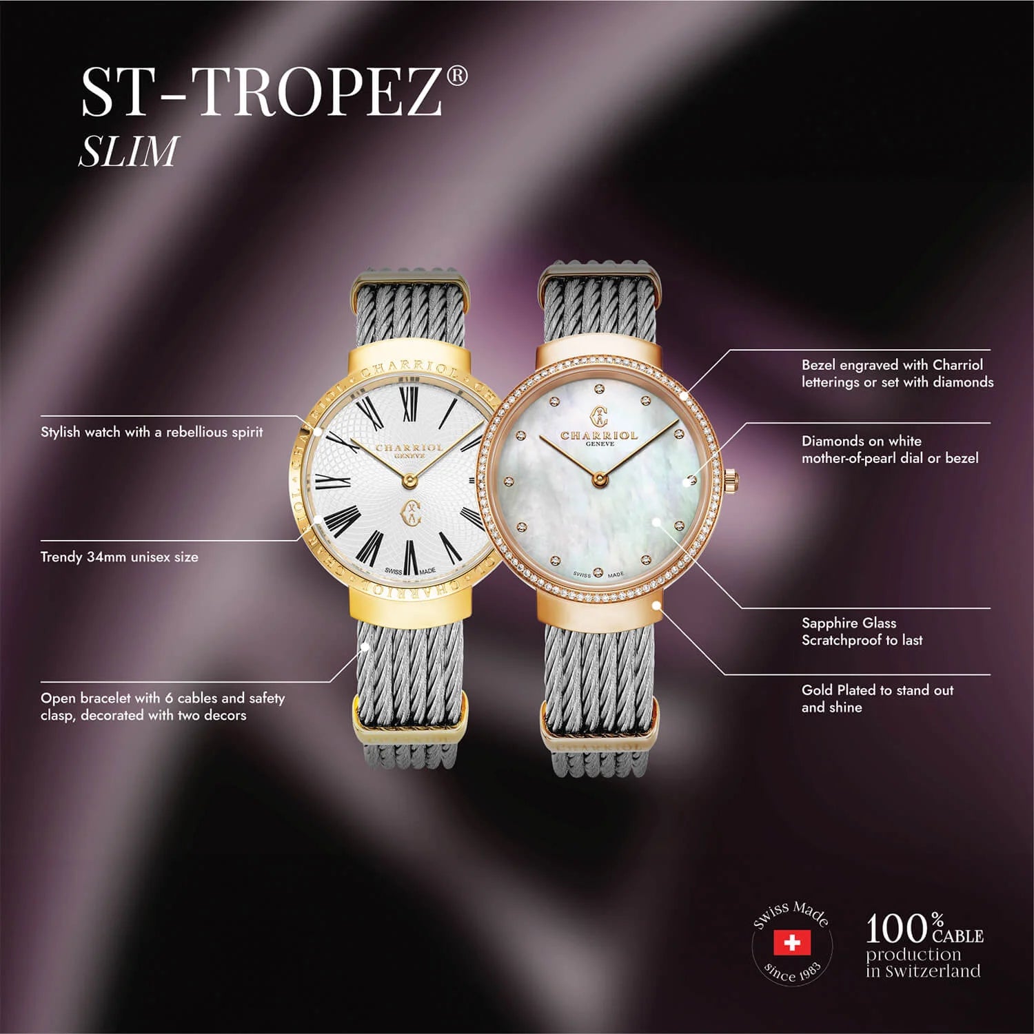 スリムウォッチ スター&スティール -Charriol Geneve - ウォッチ