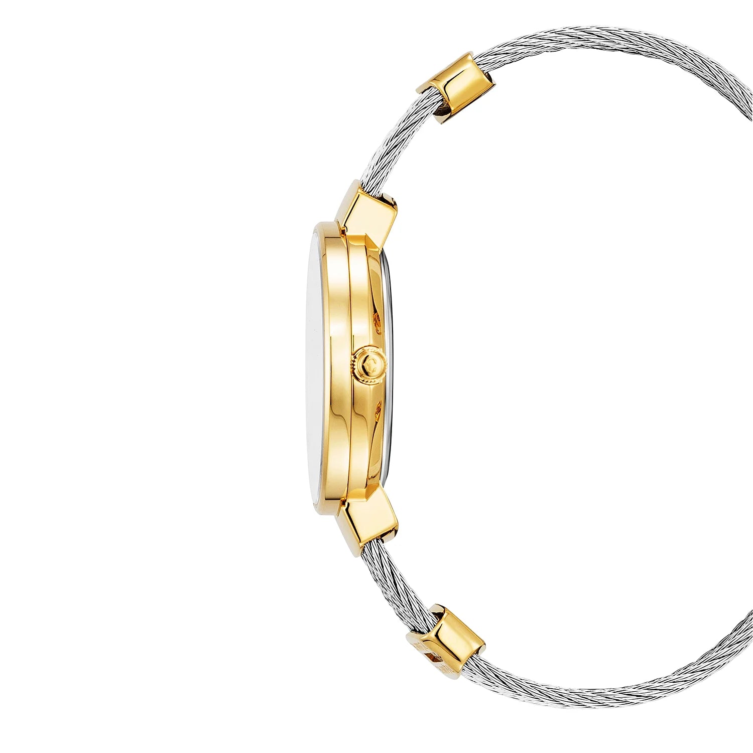 ST TROPEZ30MM, クォーツキャリバー, 真珠母貝ダイアル, 真珠母貝と8個のダイヤモンドベゼル, ブレスレット スチール -Charriol ジュネーブ - 時計