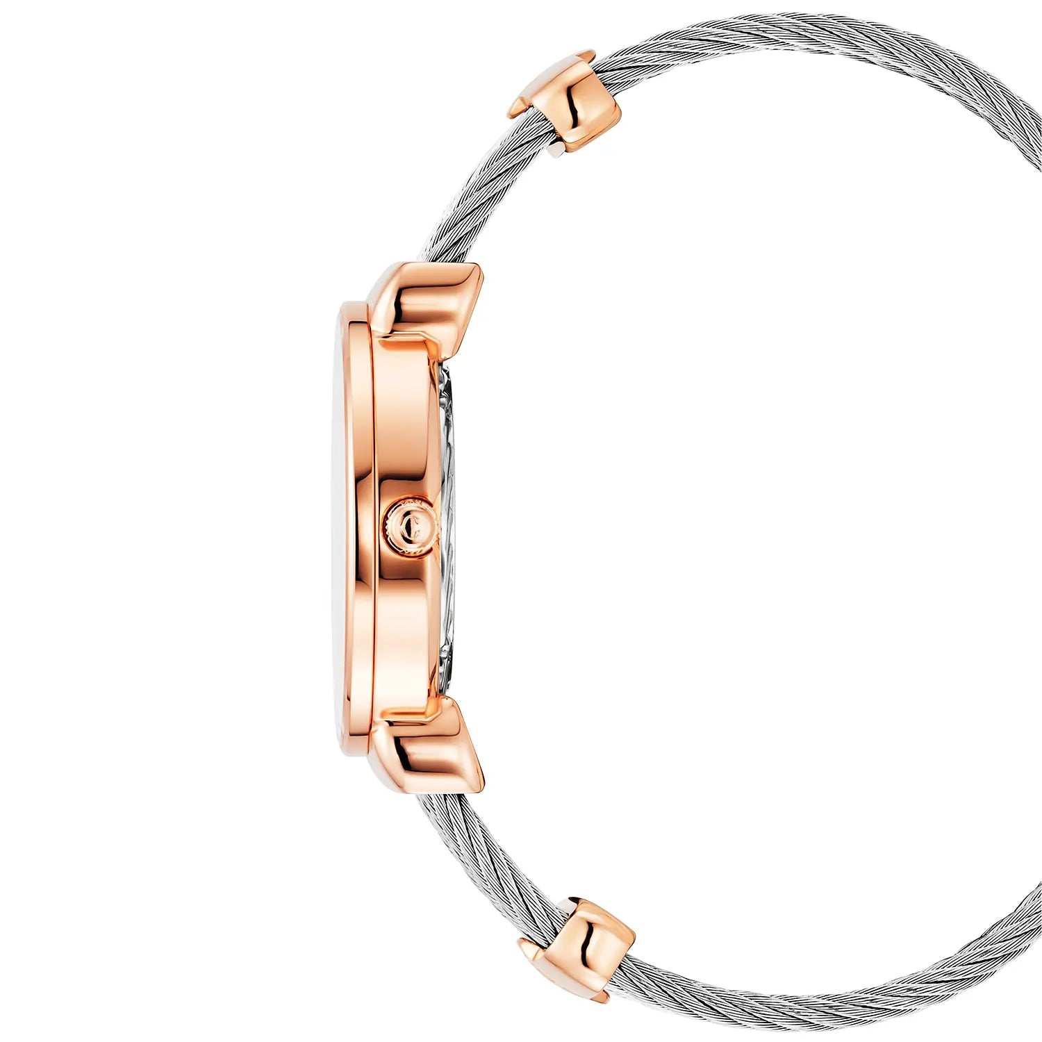 ST TROPEZ ICON, 30MM, QUARTZ CALIBRE, MOTHER-OF-PEARL SUNSHINE DIAL, MOTHER-OF-PEARL WITH 8 DIAMONDS BEZEL, STEEL CABLE BRACELET - Charriol Geneve - Watch