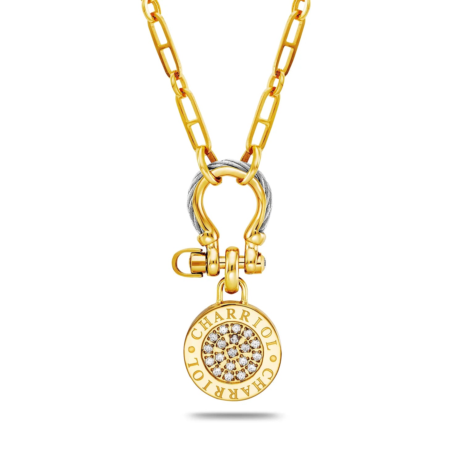 スティール_イエローゴールドと19個のジルコニア_45cm