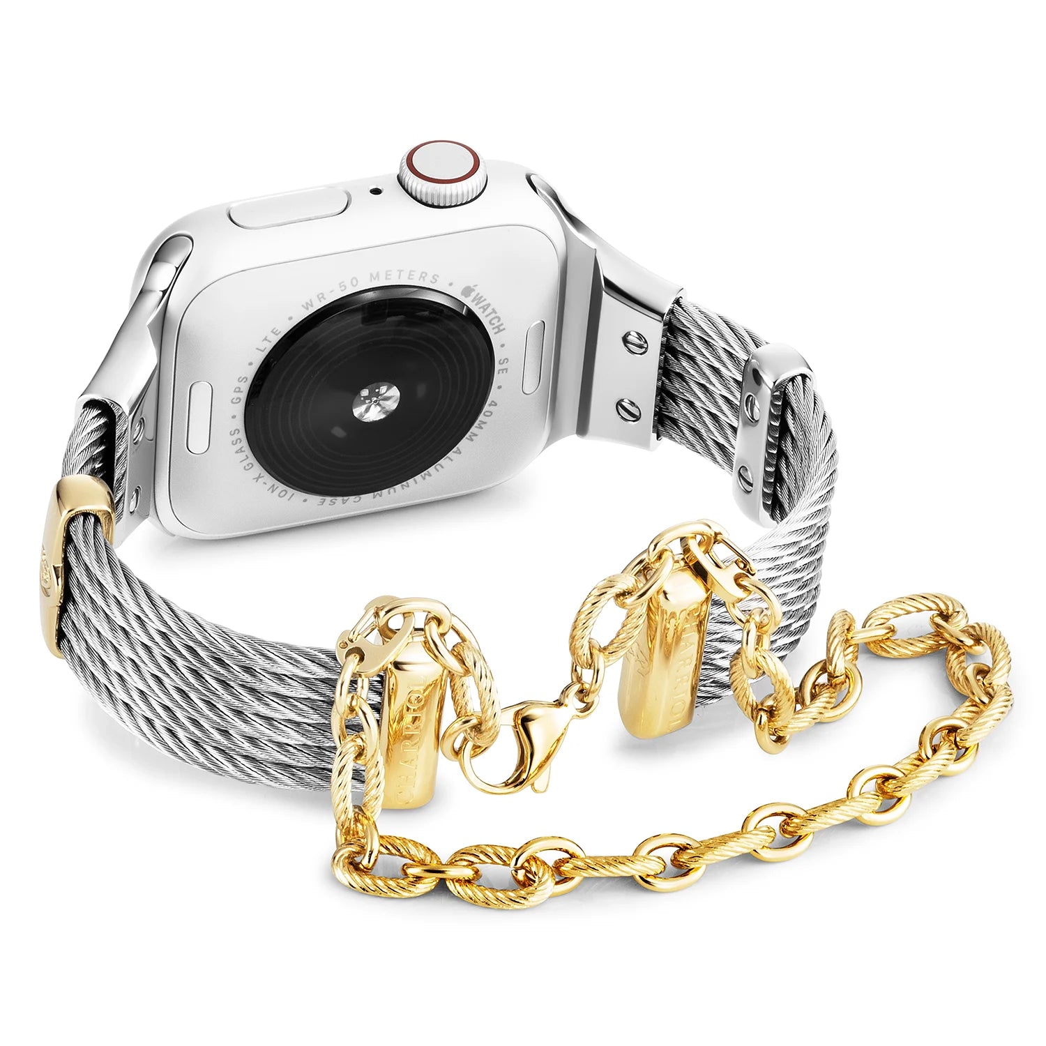 イエローゴールドの装飾が施されたスチール_手首16cm