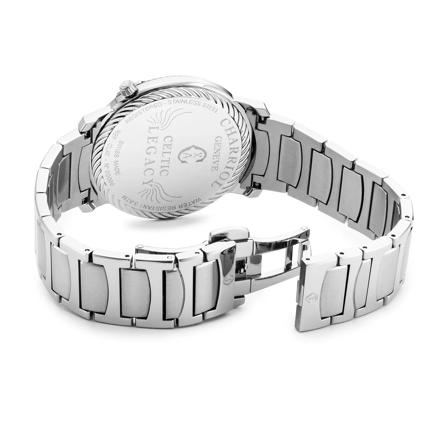 CELTIC LEGACY40MM、クォーツ キャリバー、グレー アントラサイト ダイアル、スティール製ベゼル、スティール製ブレスレット -Charriol ジュネーブ - 時計