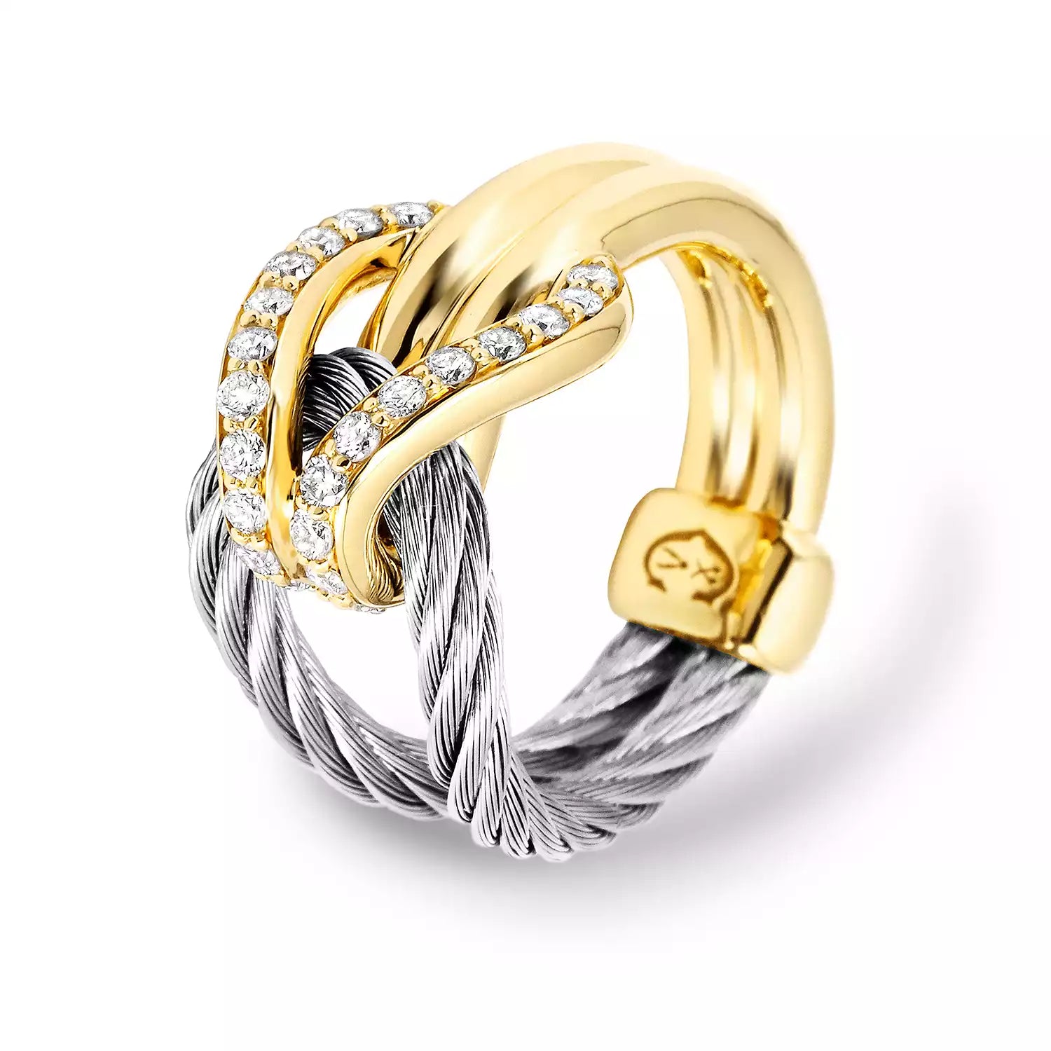 スチール_ゴールド 18KT ダイヤモンド22個 0.33ct