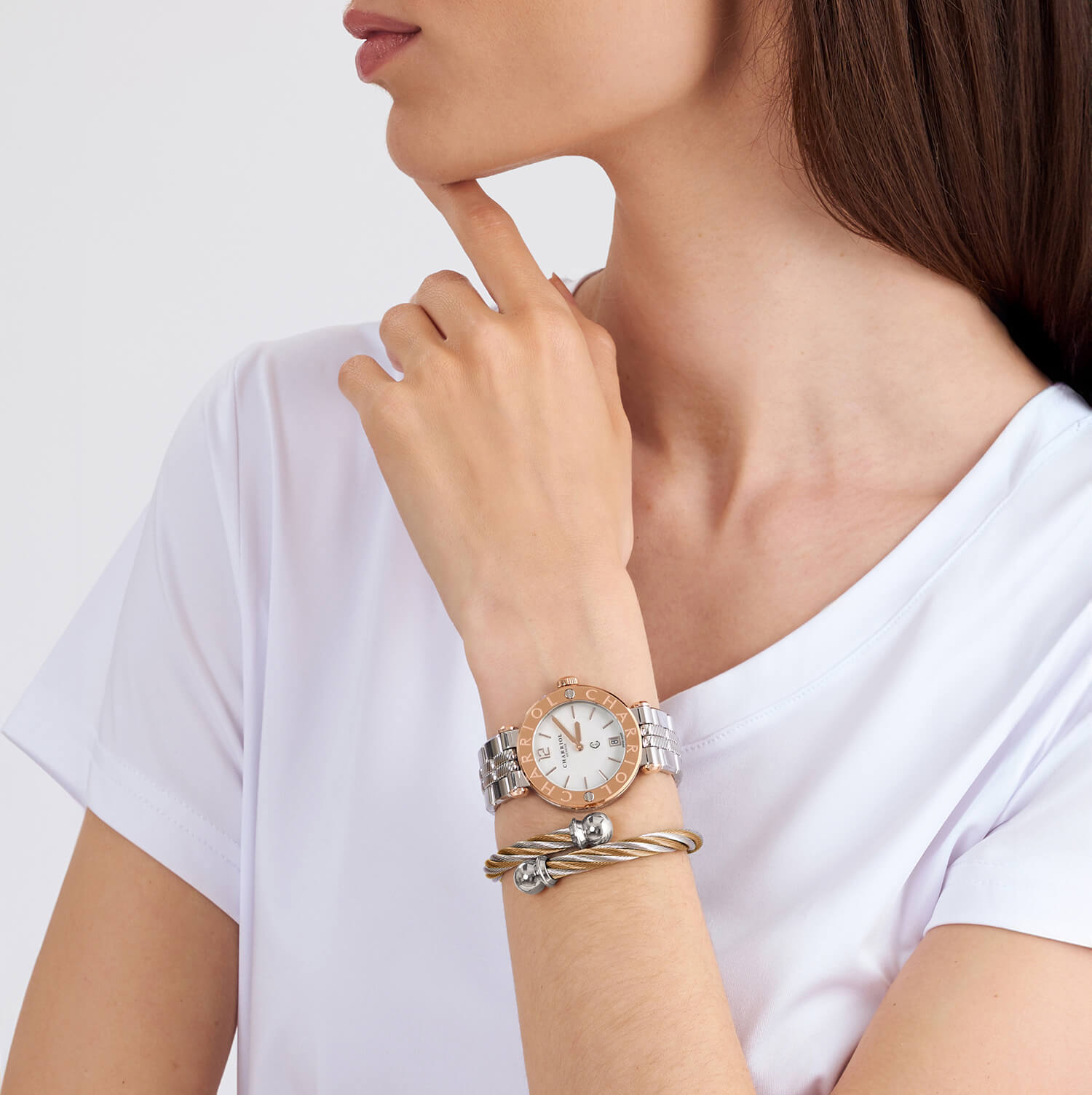 スティール＆ローズゴールド_スティール