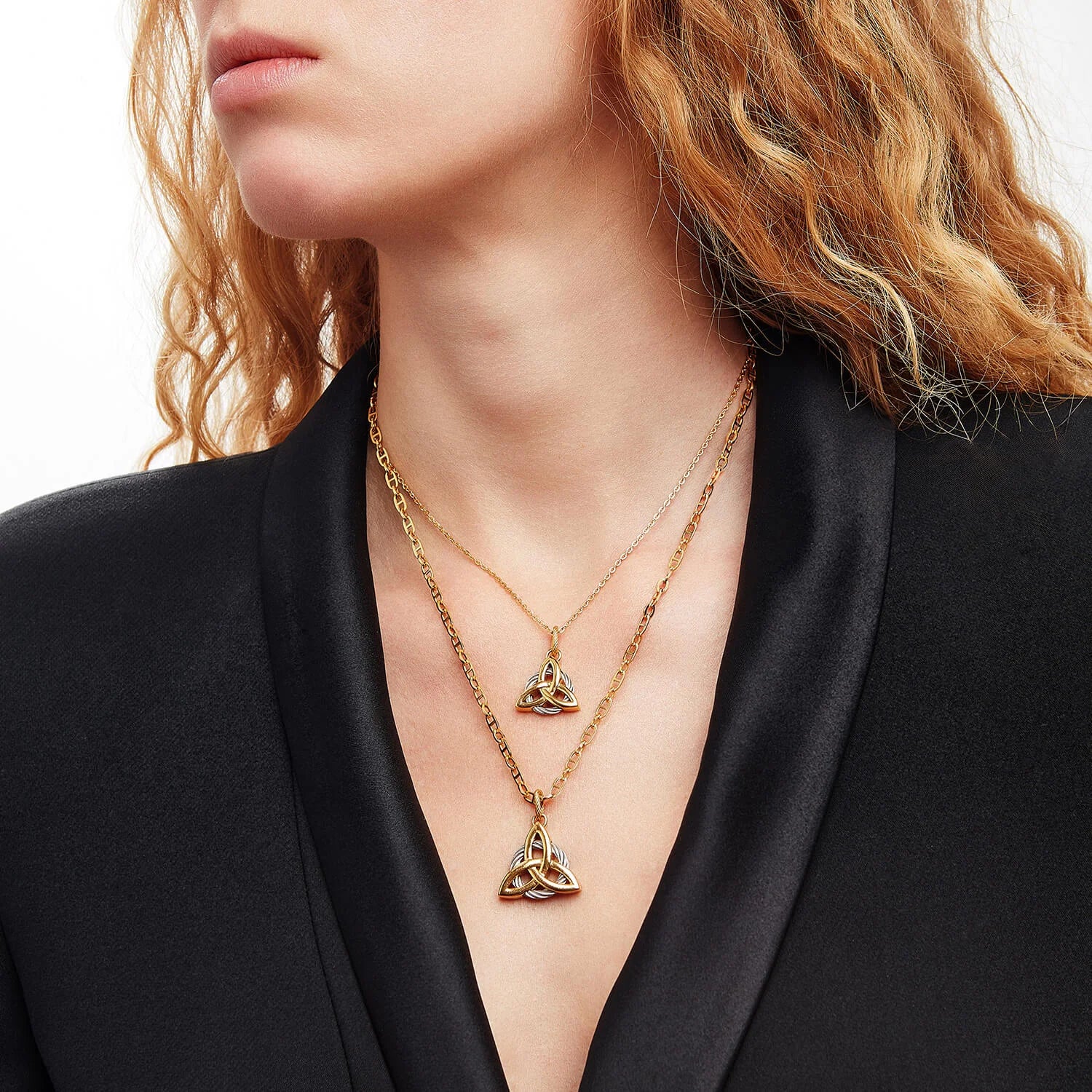 スティール_イエローゴールド_50cmマリナーチェーン