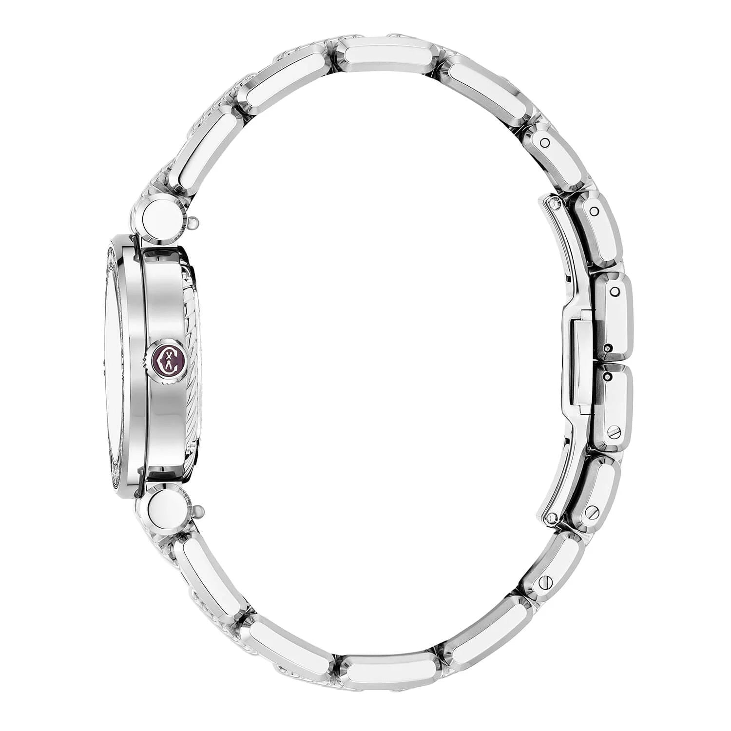 NAVIGATOR CRUISE、28MM、ムーンフェイズ・クォーツ、アベンチュリン・プリント、12個のダイヤモンドをあしらった文字盤、30個のダイヤモンドをあしらったスティール製ベゼル、6本のスクリュー、メタル製インターチェンジャブル・ブレスレット - © 2024Charriol - 時計