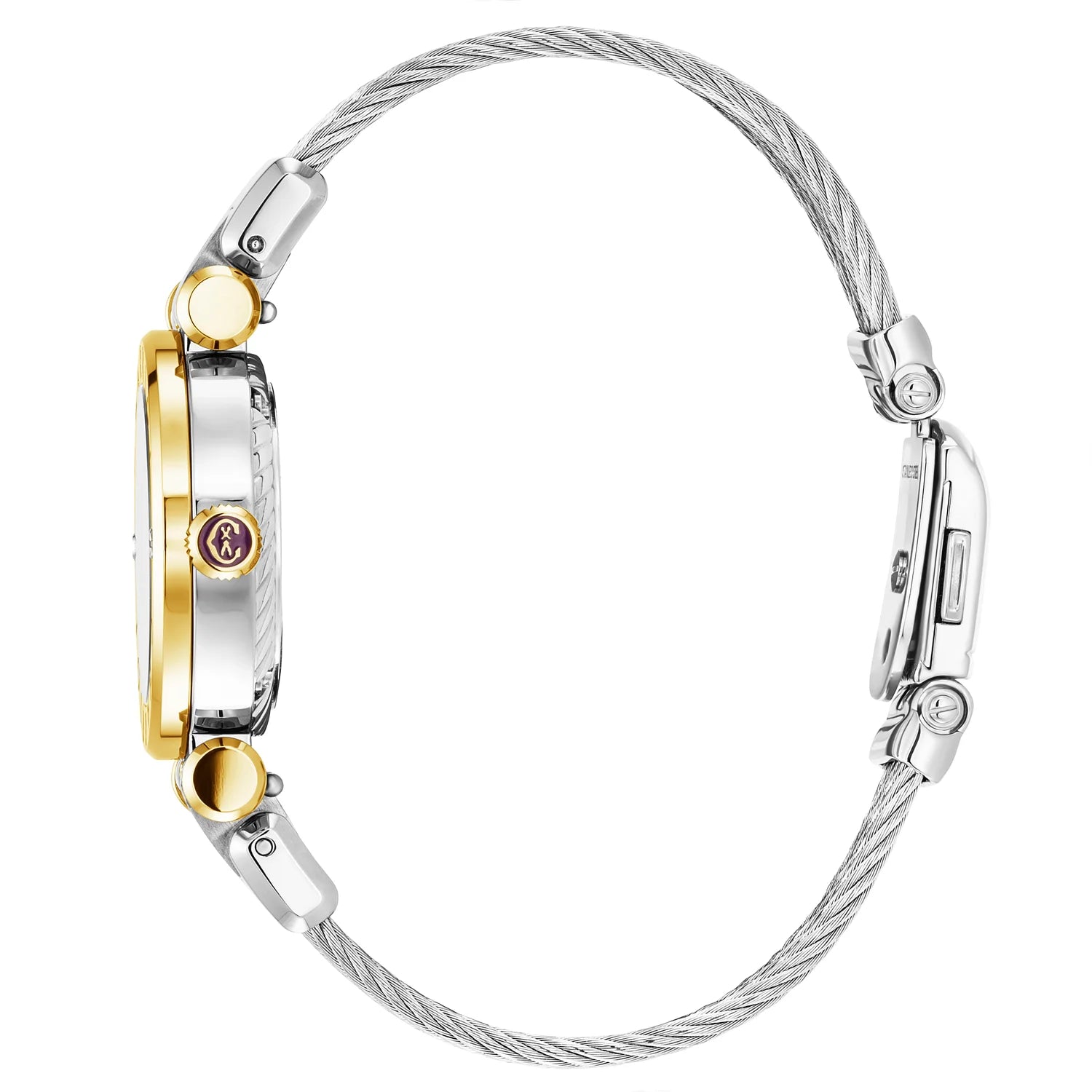 NAVIGATOR CRUISE、28mm、クォーツキャリバー、マザーオブパール、12ダイヤモンダイヤル、CHARRIOL CHARRIOL」ベゼル、スティール製ケーブル交換式ブレスレット -Charriol Geneve - ウォッチ