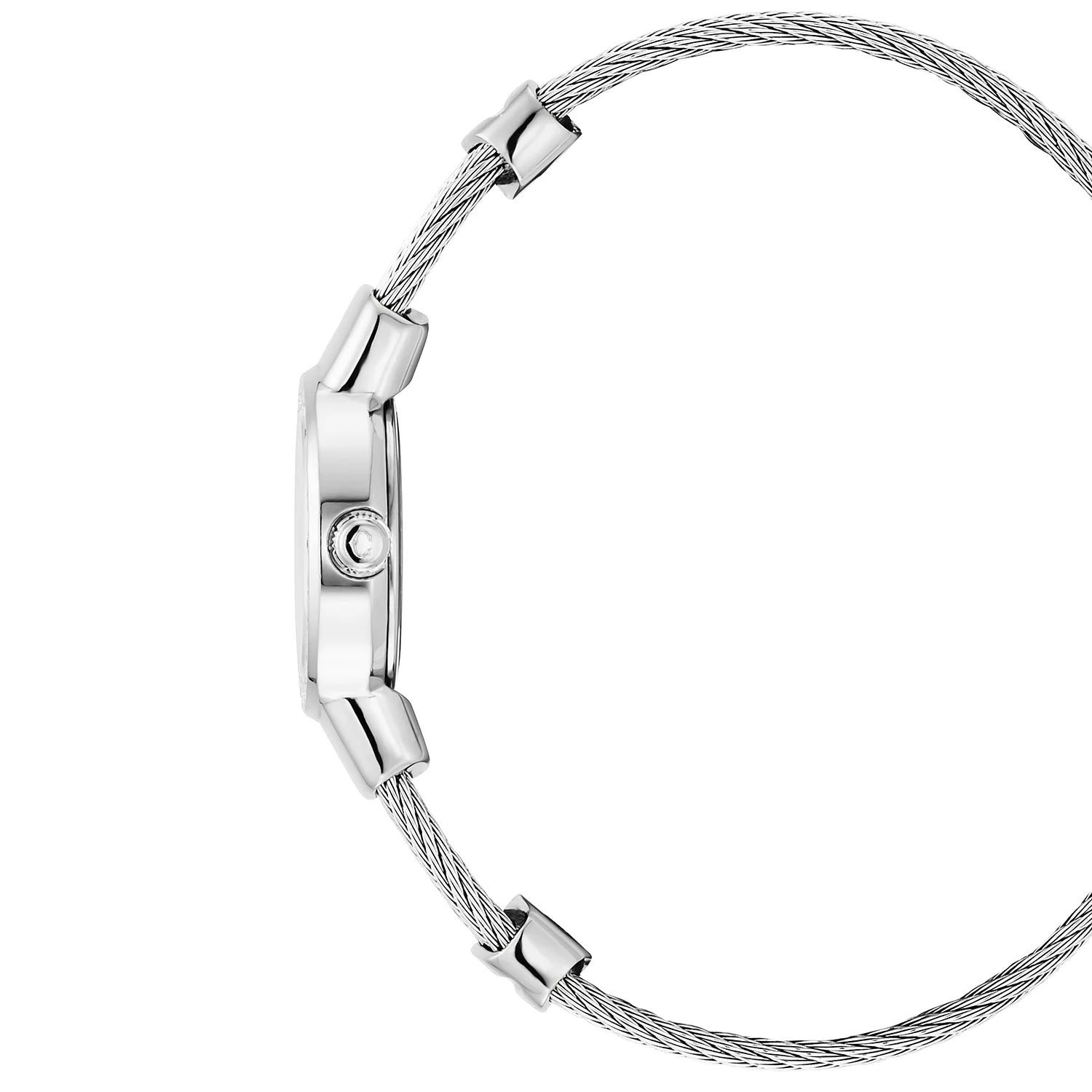 ST TROPEZ, 20MM, QUARTZ CALIBRE, MOTHER-OF-PEARL DIAL, STEEL WITH 24 DIAMONDS BEZEL, STEEL CABLE BRACELET - Charriol Geneve -  Watch