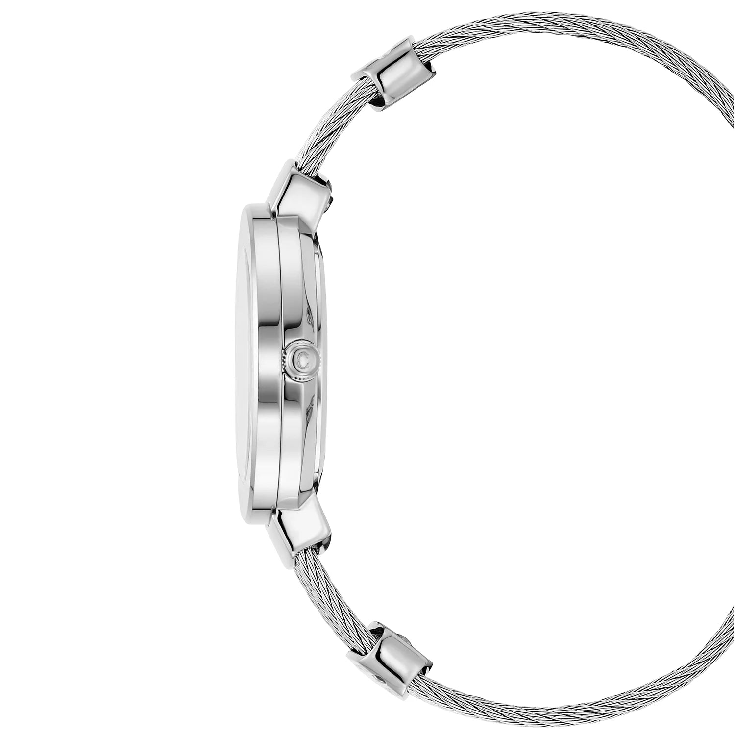 ST TROPEZ30MM, クォーツキャリバー, マザーオブパール 10個のダイヤモンドをあしらった文字盤, "CHARRIOL CHARRIOL " ベゼル、スティール製ケーブルブレスレット -Charriol ジュネーブ - 時計