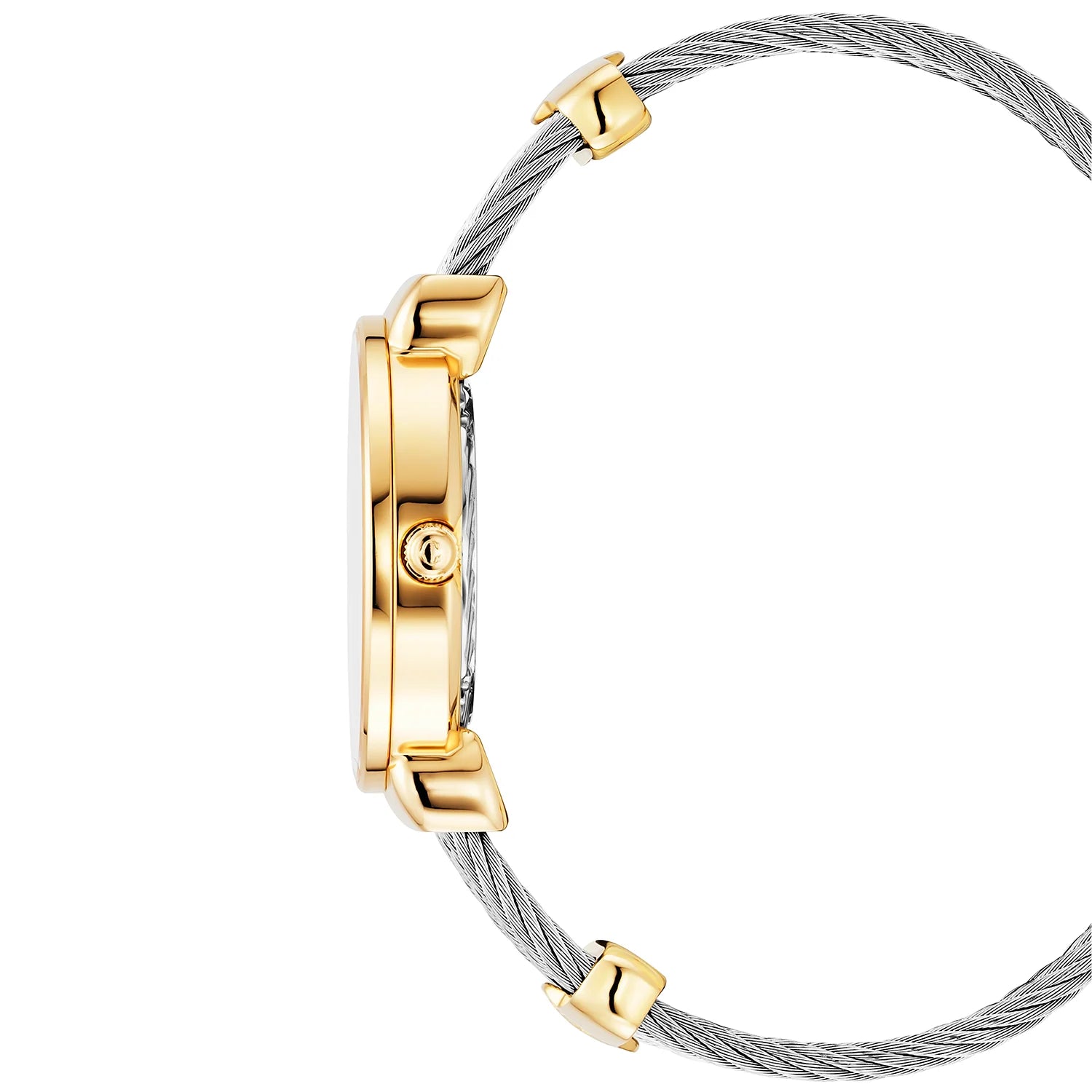 ST TROPEZ ICON, 30MM, QUARTZ CALIBRE, MOTHER-OF-PEARL SUNSHINE DIAL, MOTHER-OF-PEARL WITH 8 DIAMONDS BEZEL, STEEL CABLE BRACELET - Charriol Geneve -  Watch