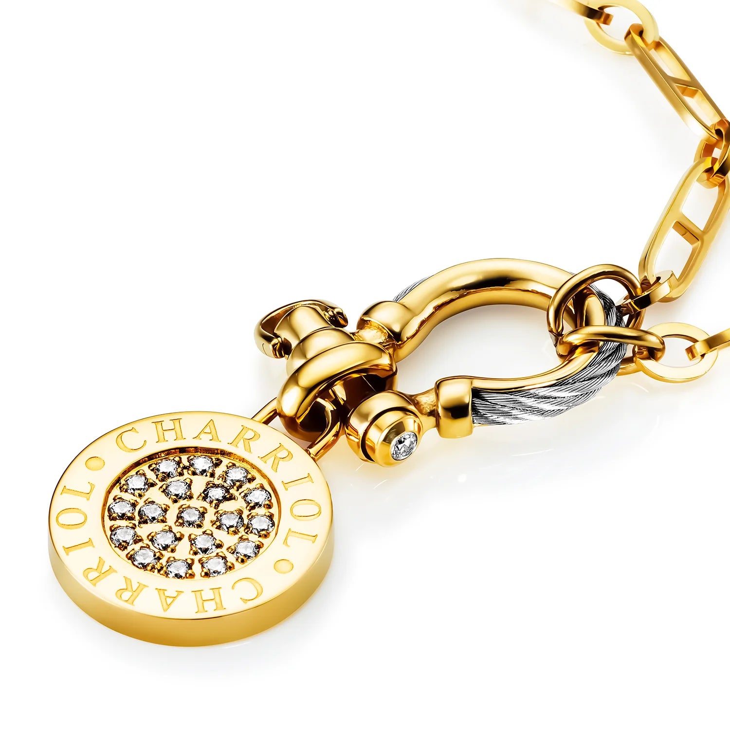 スティール_イエローゴールドと19個のジルコニア_45cm